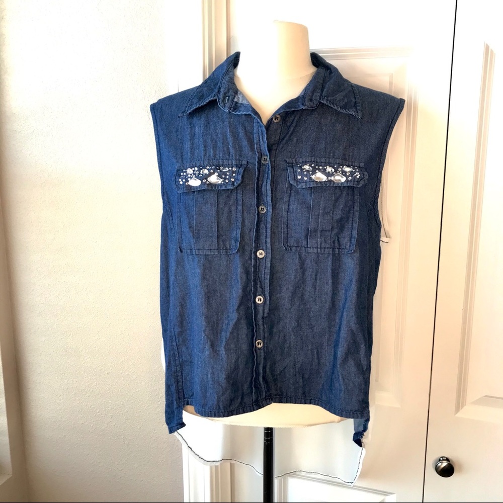 Red Ranch Western Sleeveless Top -XL